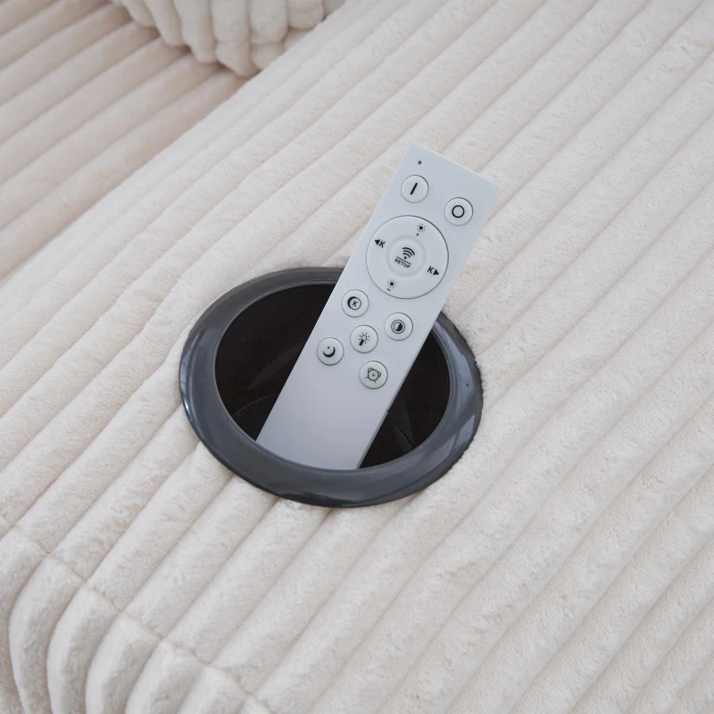 Modulares 2-Sitzer-Cordsofa, mit Getränkehalter und Seitentasche, 200 x 99 x 80 cm, Beige