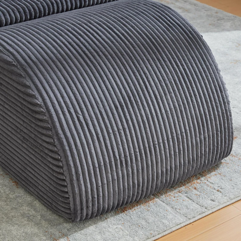 Moderner Freizeit-Sessel mit ergonomischer Rückenlehne, abnehmbarem Sitzkissen und Seitentasche, 160 x 66 x 90 cm, Dunkelgrau