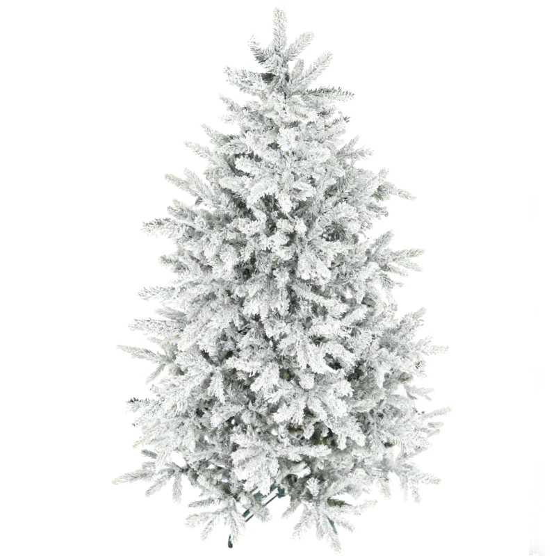 HOMCOM Albero di Natale Innevato Alto 180 cm con Rami Realistici e Base in Metallo Pieghevole