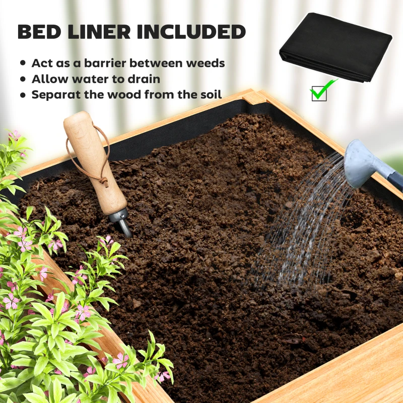 Wysokie łóżko ogrodowe, drewniane, 3 strefy sadzenia