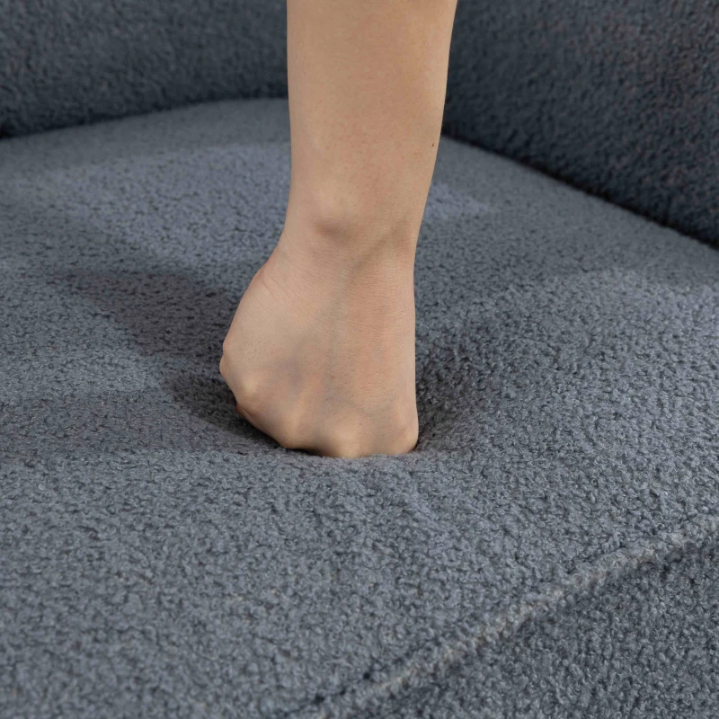 HOMCOM Recliner Armchair with Extended Leg Rest - Grey