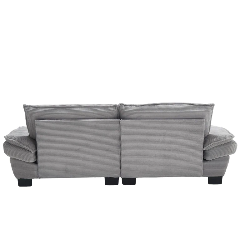 Modernes 2-Sitzer-Stoffsofa, für Wohnzimmer/Schlafzimmer/Büro, 224 x 81 x 81 cm, Hellgrau