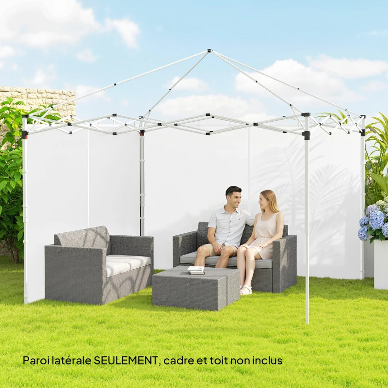 Outsunny Paneles laterales para carpa paneles de repuesto para carpa 3 x 3 m o 3 x 6 m, lote de 2, blanco