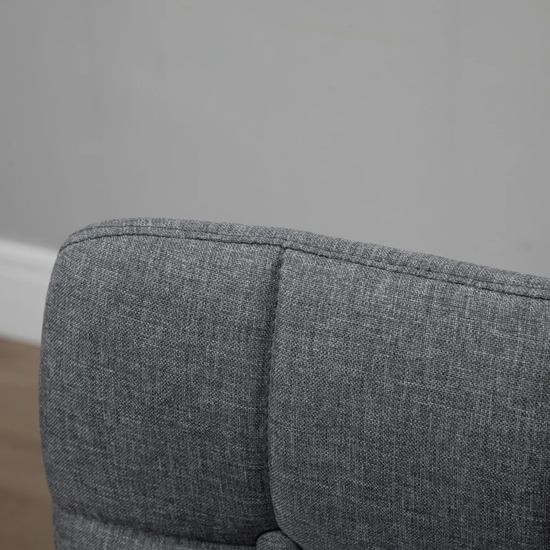 HOMCOM Set 2 Sgabelli da Bar, Sgabelli Cucina con Schienale e Poggiapiedi, Seduta Imbottita in Tessuto e Gambe in Legno, 41.5x47x97.5, Grigio