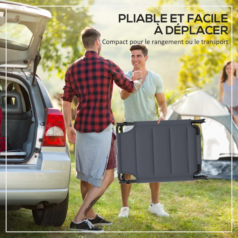 Outsunny Lot de 2 Bains de soleil transats pliables grand confort dossier pare-soleil réglables multi-positions, crème