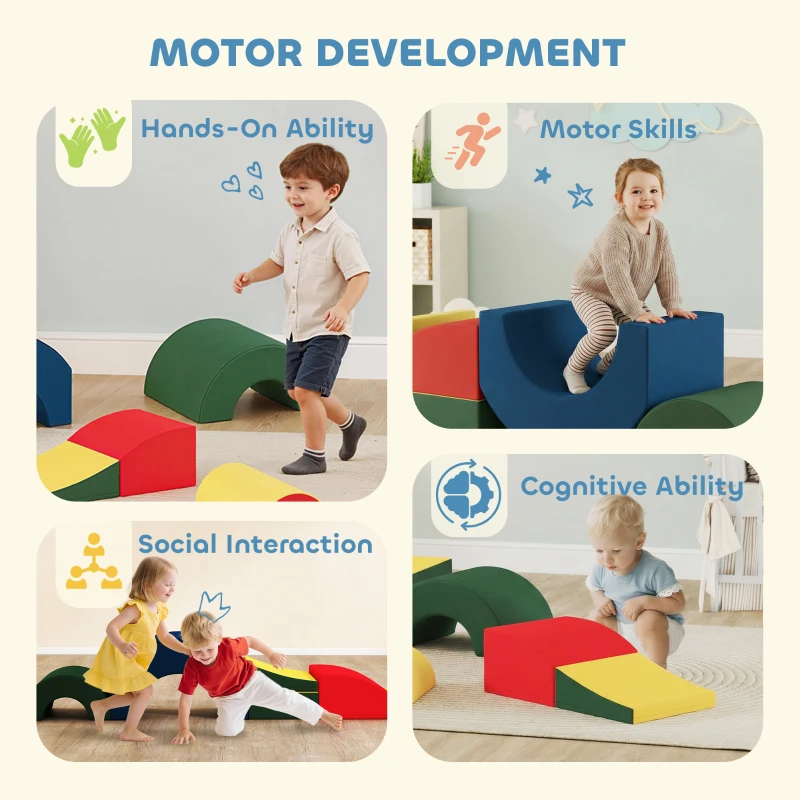 AIYAPLAY Baby-Motorikmodul 6PCS Motorikparcours aus EVA-Schaum für Vorschulkinder, mehrfarbig
