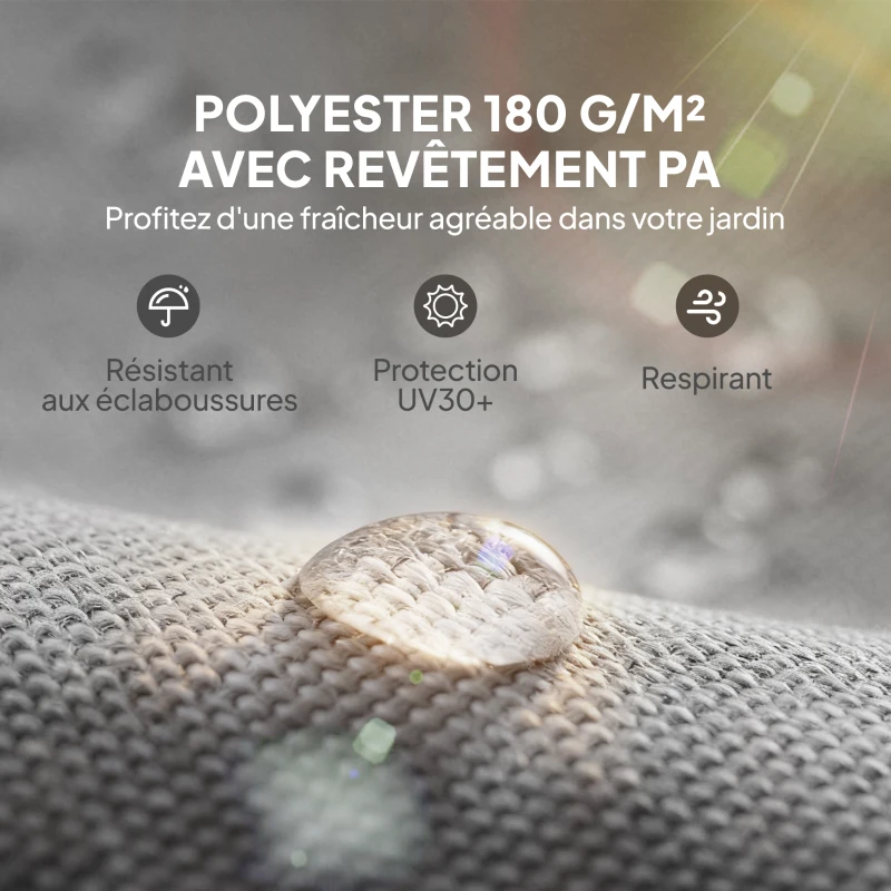 Outsunny Lot de 2 toiles de rechange pergola rétractable 4,9 x 1,2 m pour pergola de 3 x 3 m polyester protection UV gris clair