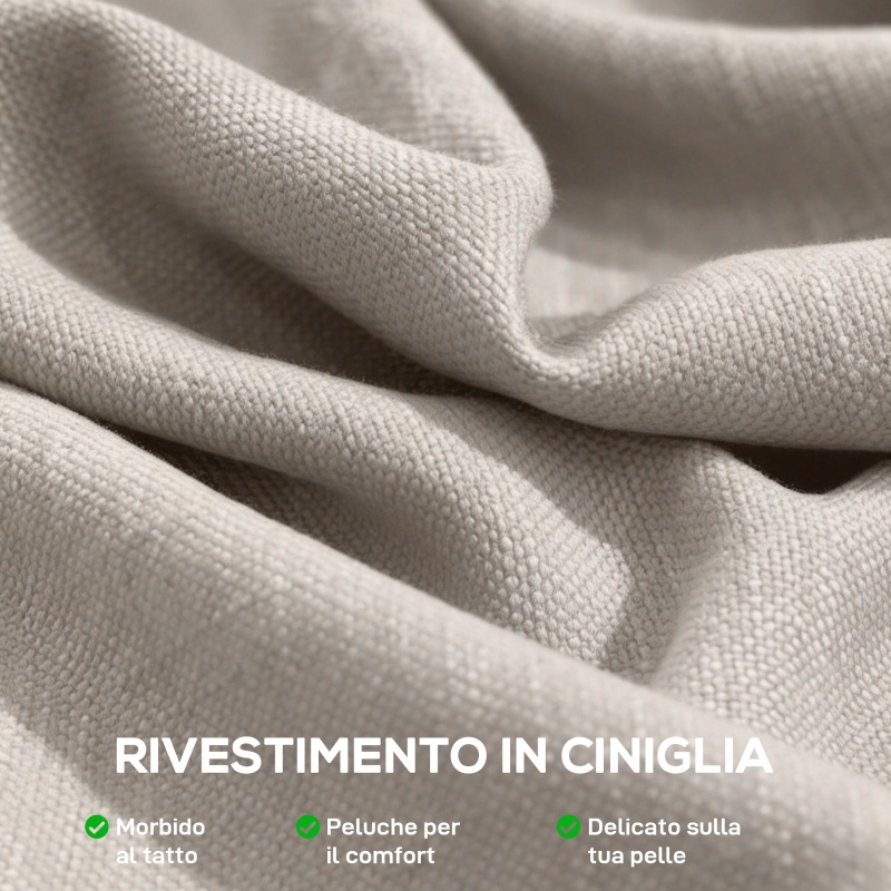 HOMCOM Poltrona Salotto e Poltroncina Camera da Letto in Ciniglia Morbida, Beige