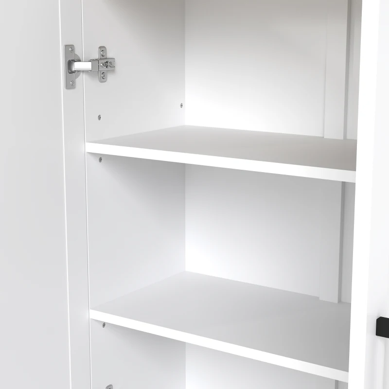 HOMCOM Buffet meuble cuisine rangement avec placard à portes et étagères réglables, 60 x 30 x 90 cm, blanc