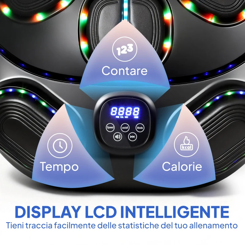 SPORTNOW Macchina da Boxe Musicale a Parete con 9 Modalità, Luci LED e Connessione Bluetooth, 61x48x11 cm, Nero