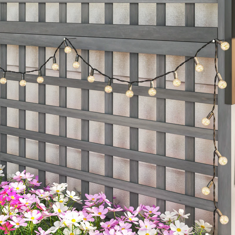 Outsunny Jardinieră înălțată cu spalier și acoperiș, cutie de plantare, pat de flori, rezistent la intemperii, lemn, 90 x 45 x 183 cm, gri închis