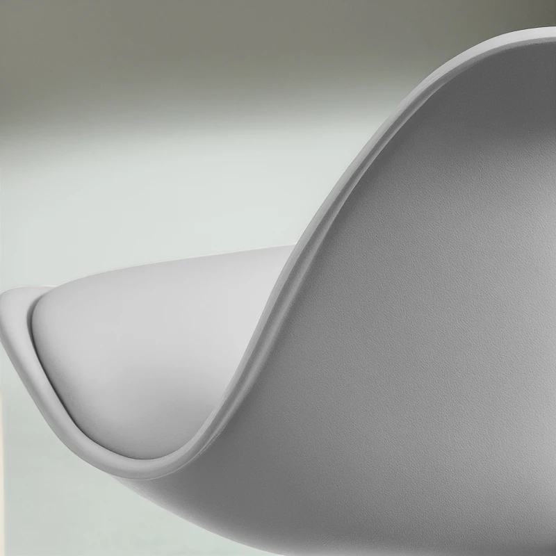 HOMCOM Set 2 Sgabelli da Bar con Schienale e Poggiapiedi, in PP, Pelle PU e Acciaio, 38x42x82-104 cm, Grigio