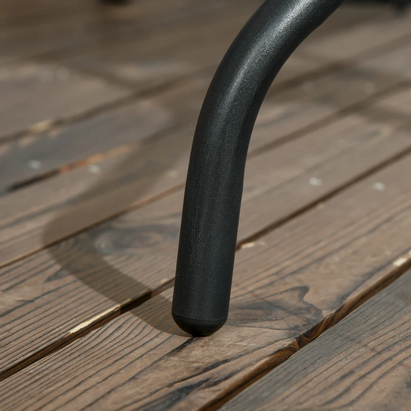 Outsunny Masă de grădină detașabilă metal 76x76 cm rezistentă la intemperii masă pentru balcon cu orificiu pentru umbrelă, antiderapant Negru