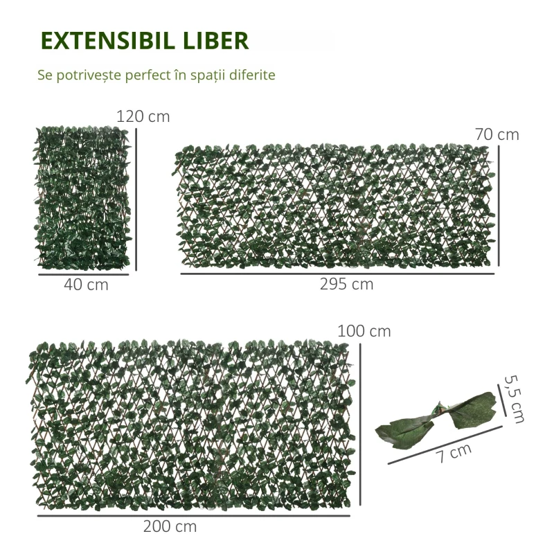 Outsunny Gard Artificial 200×100 cm Extensibil(m-3)