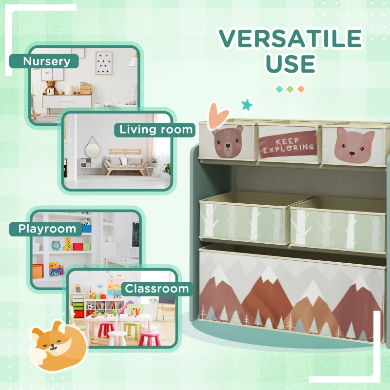 Regał dziecięcy z 6 wyjmowanymi pojemnikami z materiału