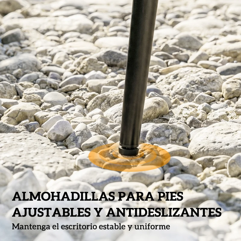 Outsunny Mesa de Comedor de Jardín con Tablero de Vidrio Templado con Borde de Ratán Estructura de Acero 80x80x74 cm Gris