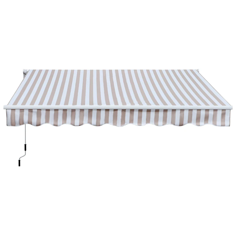 Outsunny Markiză cu manivelă, markiză cu braț articulat, protecție solară, montare pe perete, balcon, Alu Berge 300 x 250 cm
