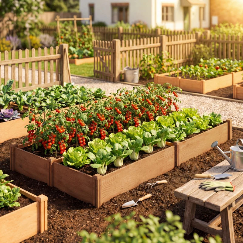 Outsunny Hochbeet aus Holz Erhöhtes Gartenbeet 4 Anbauzonen Offener Boden Werkzeuglose Montage 234x109x25cm hellbraun