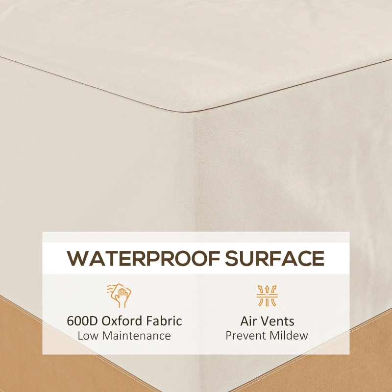 Outsunny Garden Furniture Covers Waterproof, 600D Oxford Outdoor Furniture Cover with 4 Air Vents, 275 x 208 x 78 cm, Beige