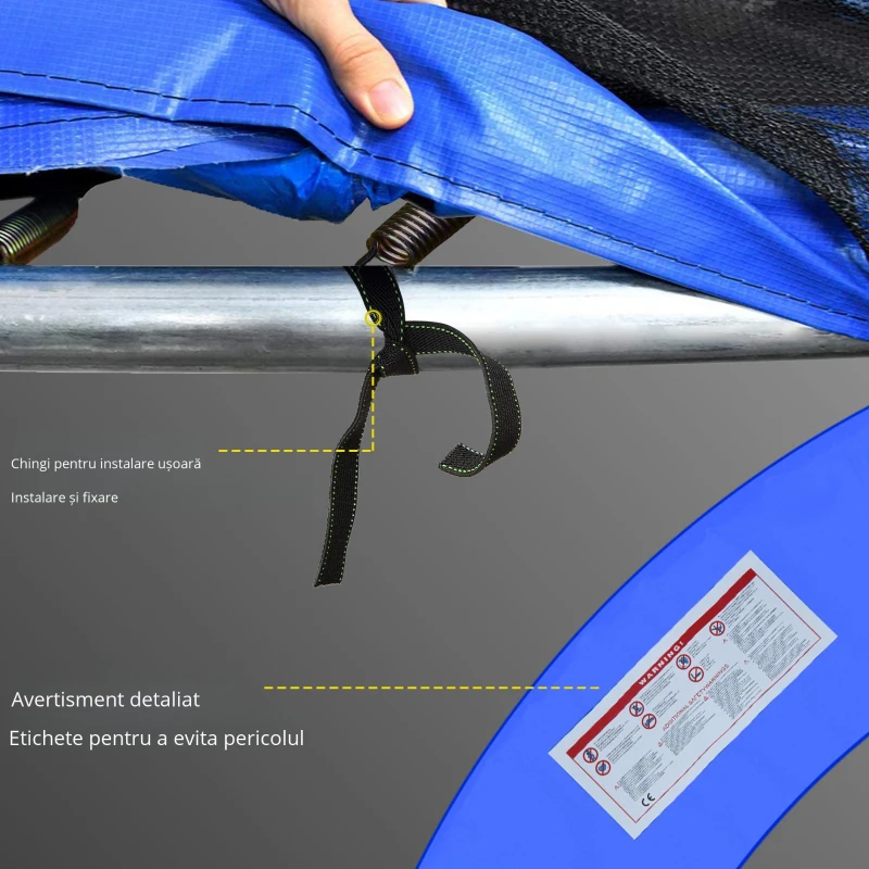Outsunny Husa Protectie Trambulina – Ø305 cm, Albastru