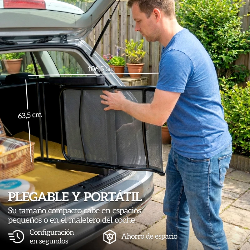 Outsunny Pack de 2 Sillas Plegables Reclinables de Jardín Exterior con Respaldo Alto Ajustable en 5 Posiciones Reposapiés Gris