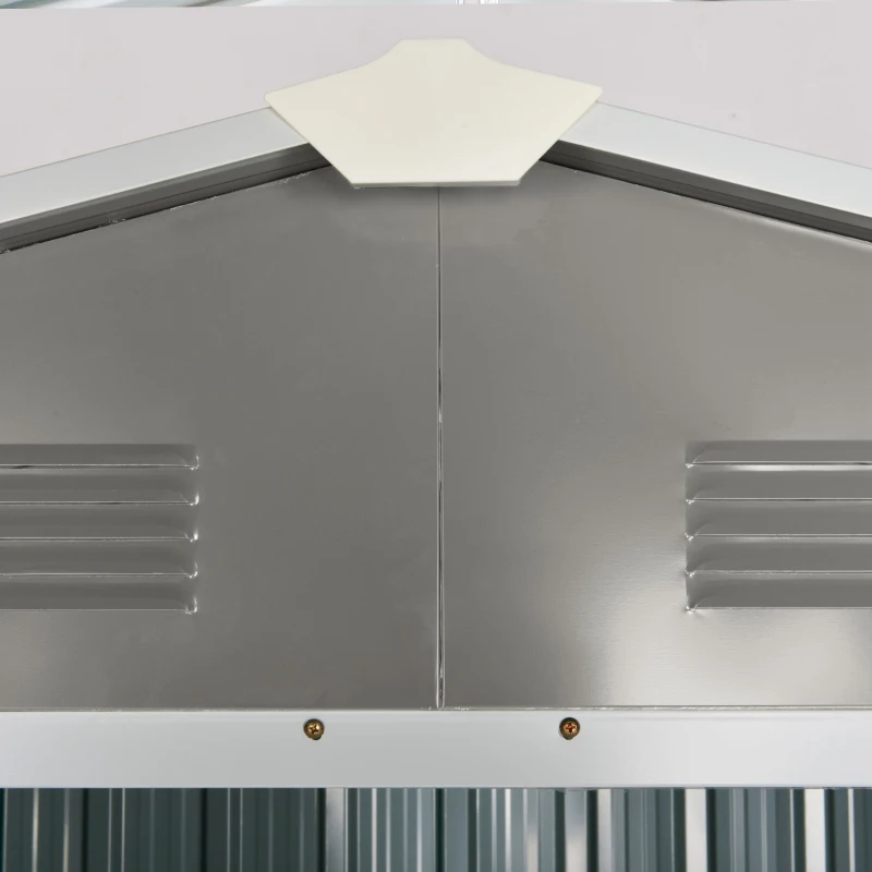 Outsunny 6.5ft x 3.5ft Metal Garden Storage Shed for Outdoor Tool Storage with Double Sliding Doors and 4 Vents, Grey