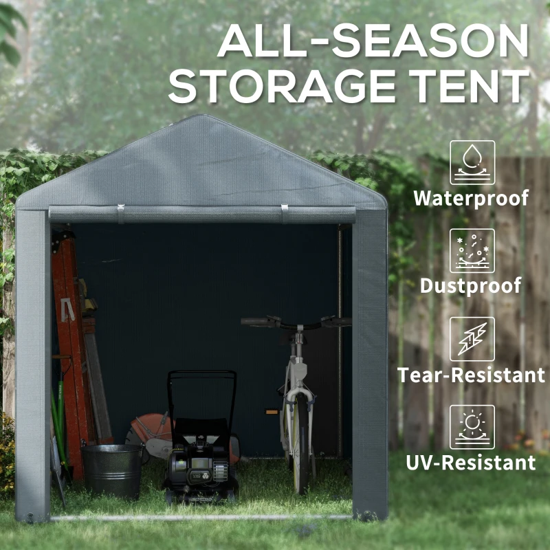 Outsunny 2.2 x 1.6 m Outdoor Storage Tent, with Accessories - Dark Grey
