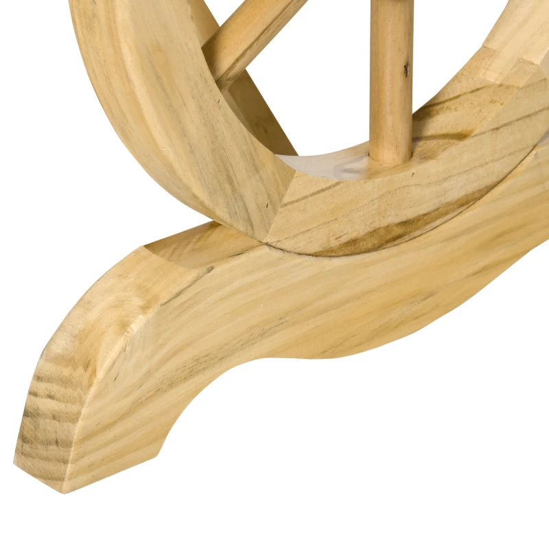 Outsunny Panchina da Giardino 2 Posti a Doghe con Gambe a Ruota di Carro, in Legno, 98x50x39.5 cm, color Legno