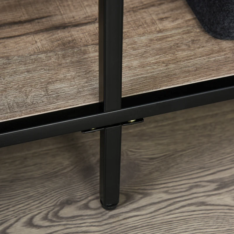 HOMCOM Vrijstaande stelling boekenkast industriële stijl archiefplank P2 spaanplaat licht eiken(m-16)