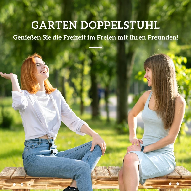 Outsunny Tuinbank, zitbank, geschikt voor 2 personen, met een rustieke uitstraling Afmetingen: 110 x 38 x 35 cm Kleur: donkerbruin(m-4)