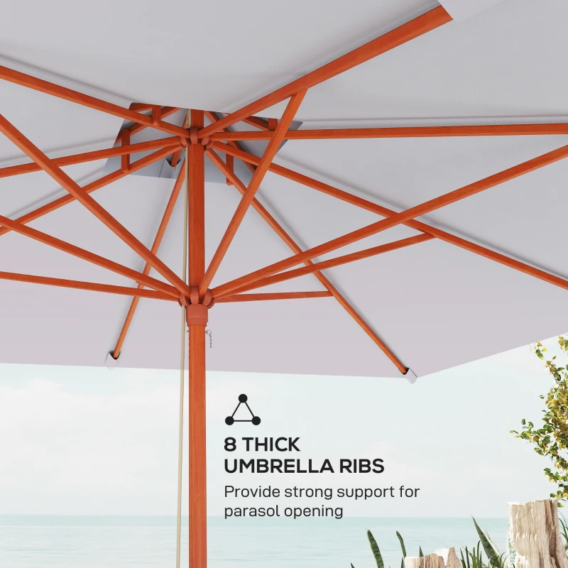 Outsunny 3 m Square Canopy Parasol - Grey