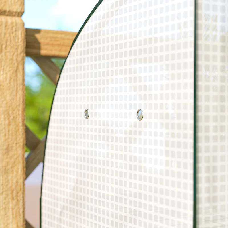 Outsunny Mini Greenhouse with Reinforced PE Cover, Portable Indoor Outdoor Green House with Roll-up Door, 170 x 120 x 50cm, White