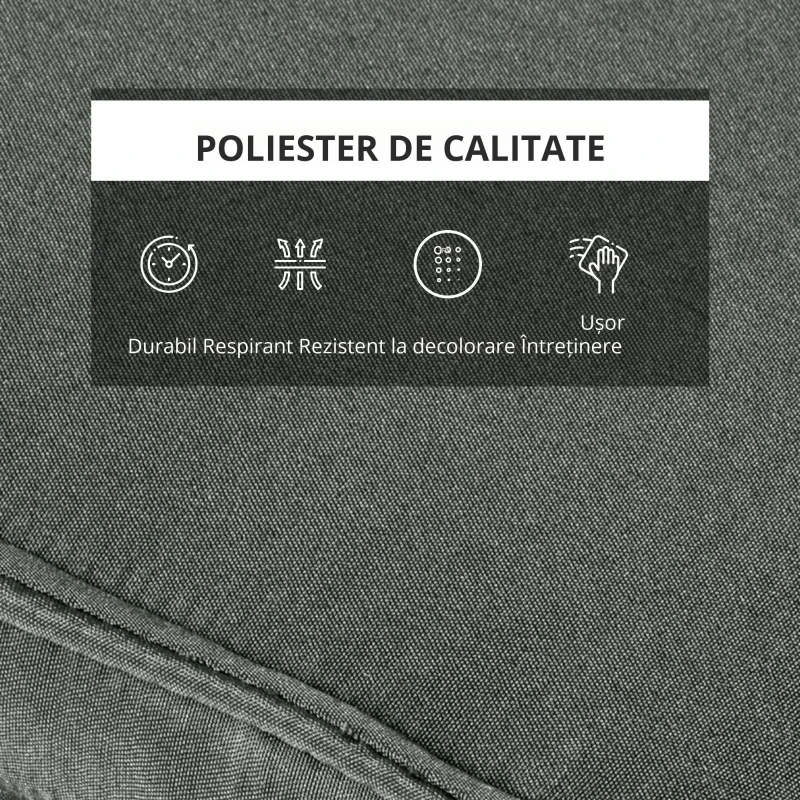 Outsunny Saltea pentru Sezlong Scaun pentru Soare de Gradina, Gri,198x53x5cm