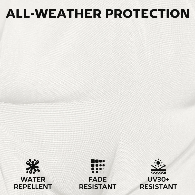 Outsunny Outdoor Seat Cushions Set of 2 with Ties, Waterproof Garden Seat Pads, Cream White