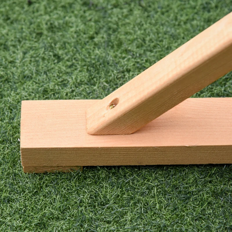 PawHut Comedero para pájaros exterior de pie, techo resistente a la intemperie, madera maciza, 55 x 55 x 144 cm, madera natural