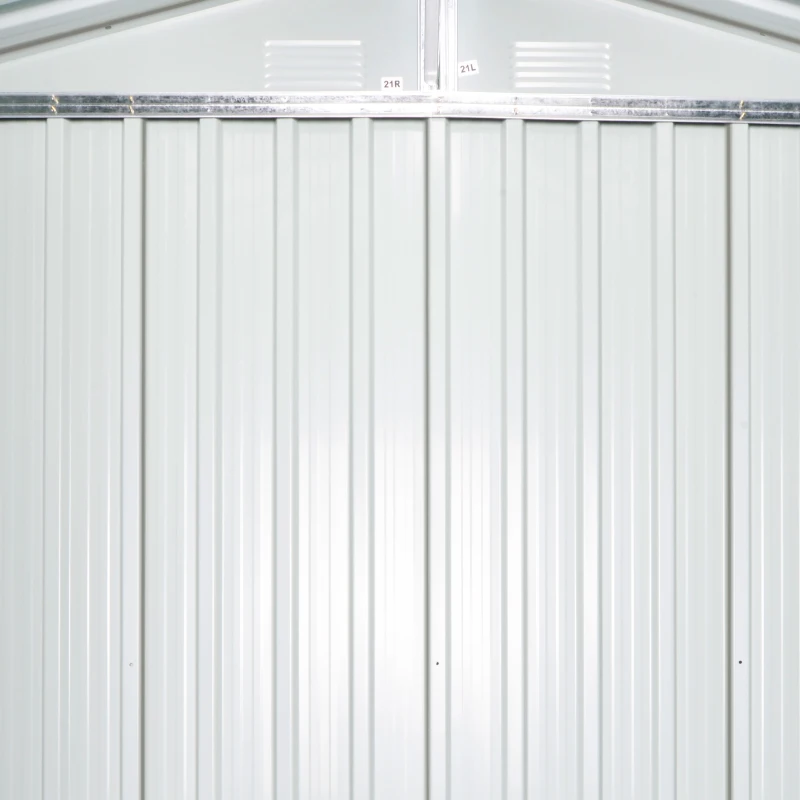 Outsunny 6.5ft x 3.5ft Metal Garden Storage Shed for Outdoor Tool Storage with Double Sliding Doors and 4 Vents, Grey