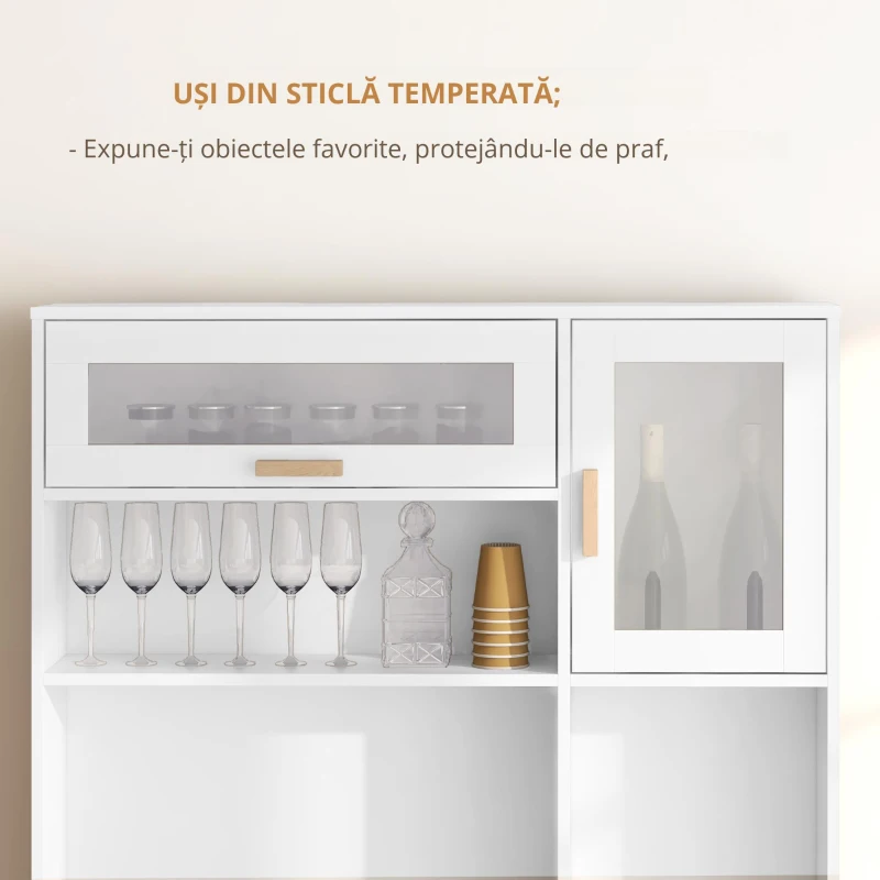 Homcom Dulap Bucatarie Multifunctional – Depozit Vin, Blat & Rafturi Sticla(m-5)