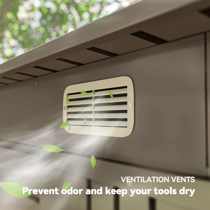 Outsunny 4 x 6ft Galvanised Metal Garden Shed, with Locking Door - Grey