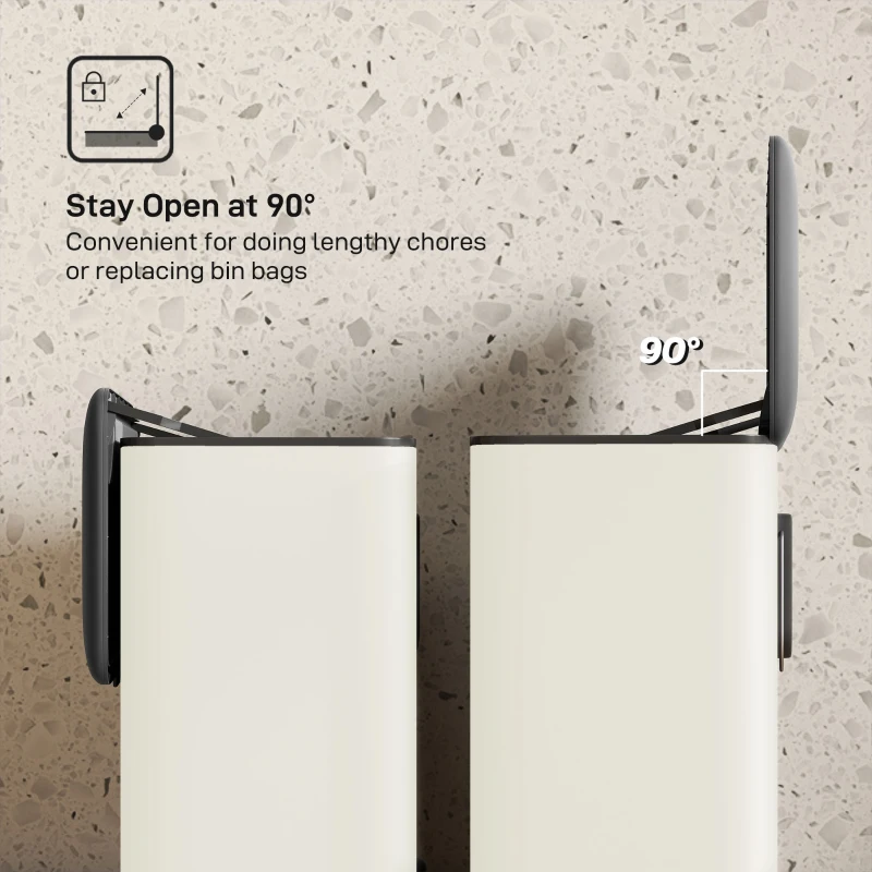 HOMCOM 8L Hanging Kitchen Bin, Rubbish bin with Lid and Removable Inner Bucket for Kitchen Cabinet Door, Under Sink, Office