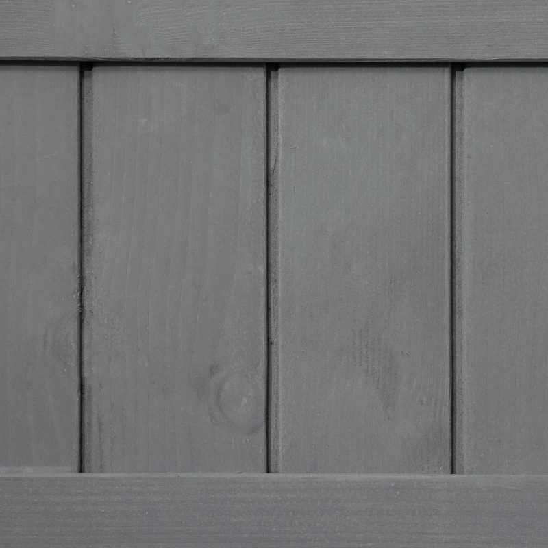 Outsunny Fir Wood Raised Rectangular 8 Compartment Plant Stand Dark Grey