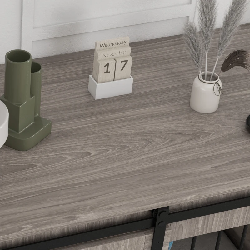 PawHut 98cm Dog Crate Furniture with Removable Cushion for Large Dogs - Brown