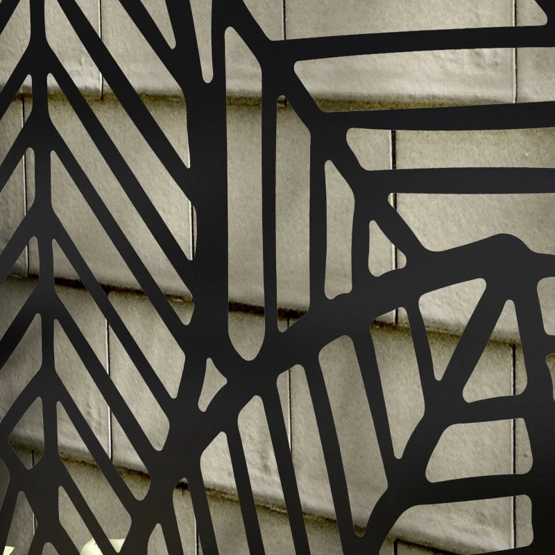 Outsunny Jardinieră Metalică Înălțată pentru Exterior cu Suport de Intimitate, Panou Decorativ și Vas pentru Plante, Montabilă pe Perete sau Independentă, Negru