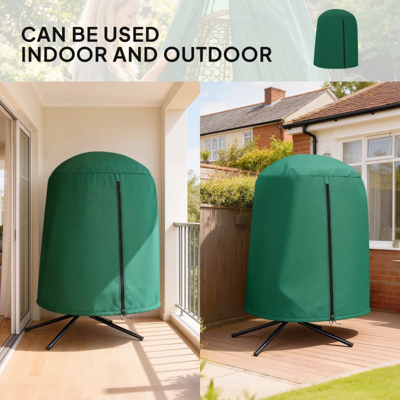 Outsunny 190 x Φ128cm Hanging Egg Chair Furniture Cover - Green