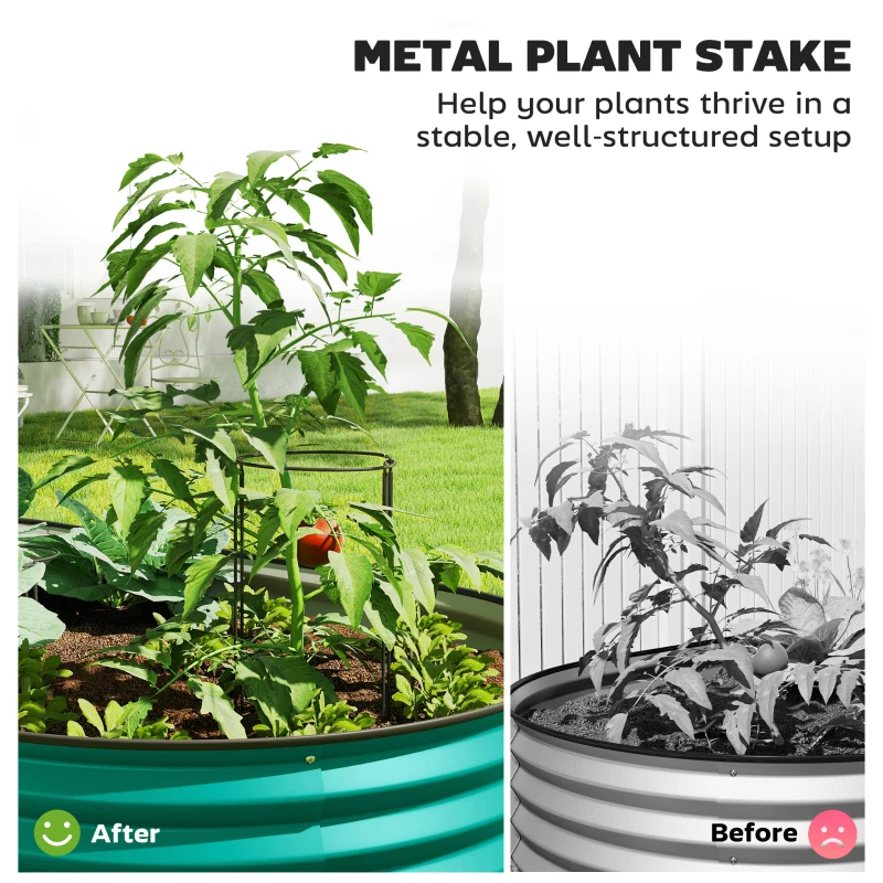 Outsunny Set of Two 150 x 60cm Steel Planters - Green