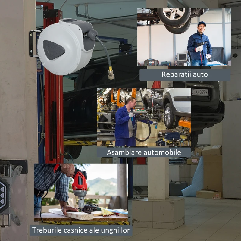 Durhand Furtun Automat 10.2 m – Montaj Pe Perete, Conexiune F3/8”(m-6)