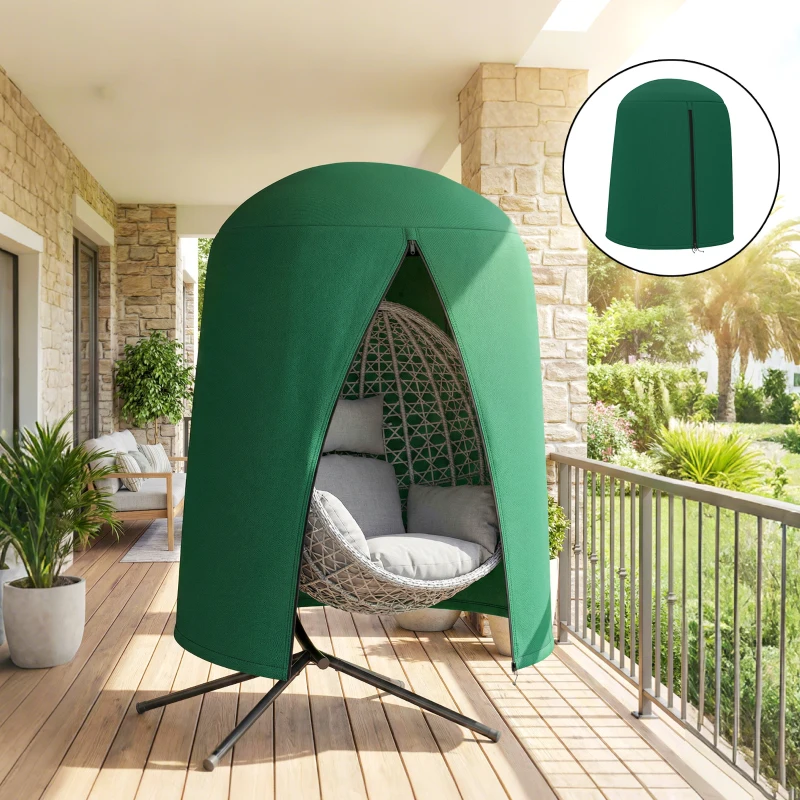 Outsunny 190 x Φ128cm Hanging Egg Chair Furniture Cover - Green