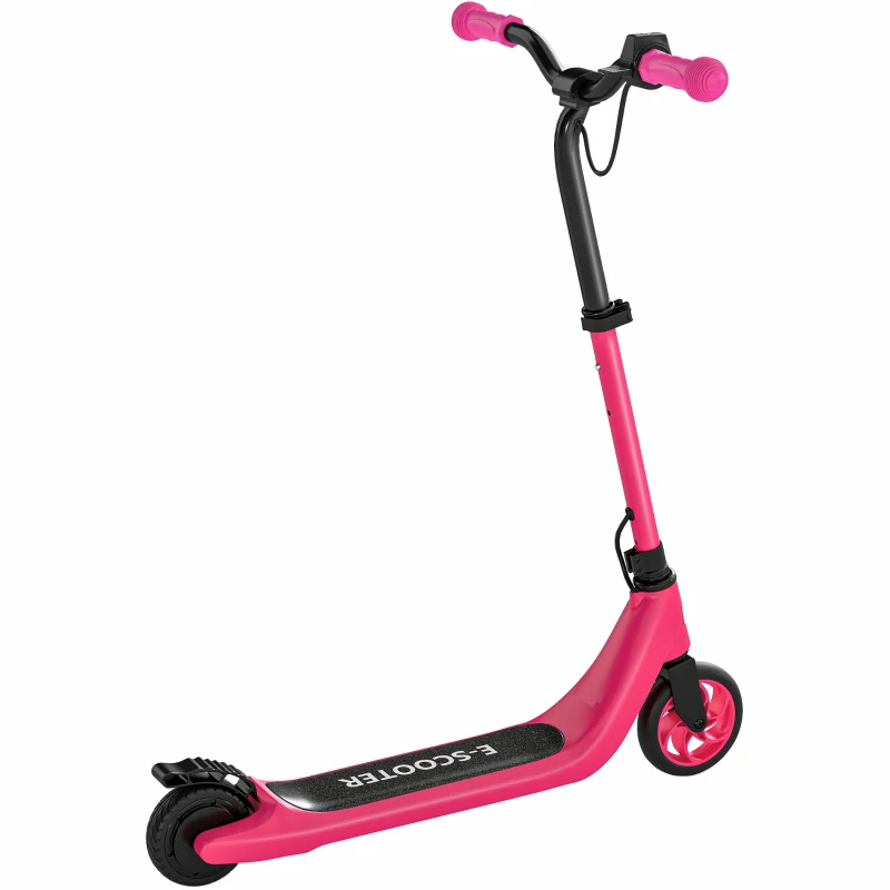 HOMCOM 120W Electric Scooter, E-Scooter, Adjustable Height, Rear Brake, for Ages 6+, Pink