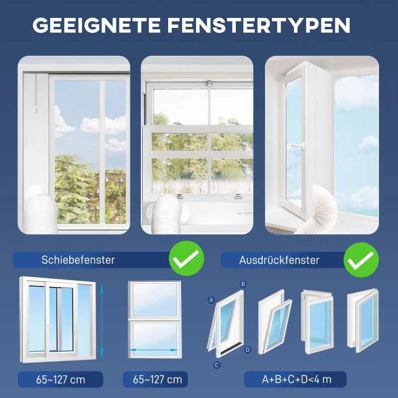 HOMCOM 3-in-1 Klimaanlage, Ventilator mit LED-Anzeige, waschbarer Filter, Timer, Weiß