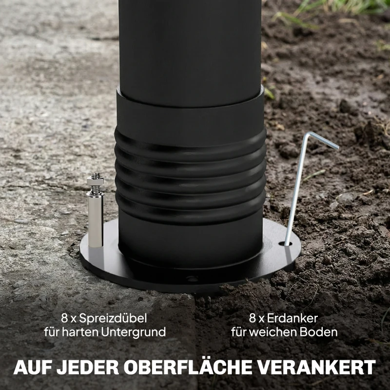 Outsunny Pergola Pavillon 3x3m Wasserabweisend Sonnenschutz mit verstellbares Schiebedach Vorhängen, freistehend