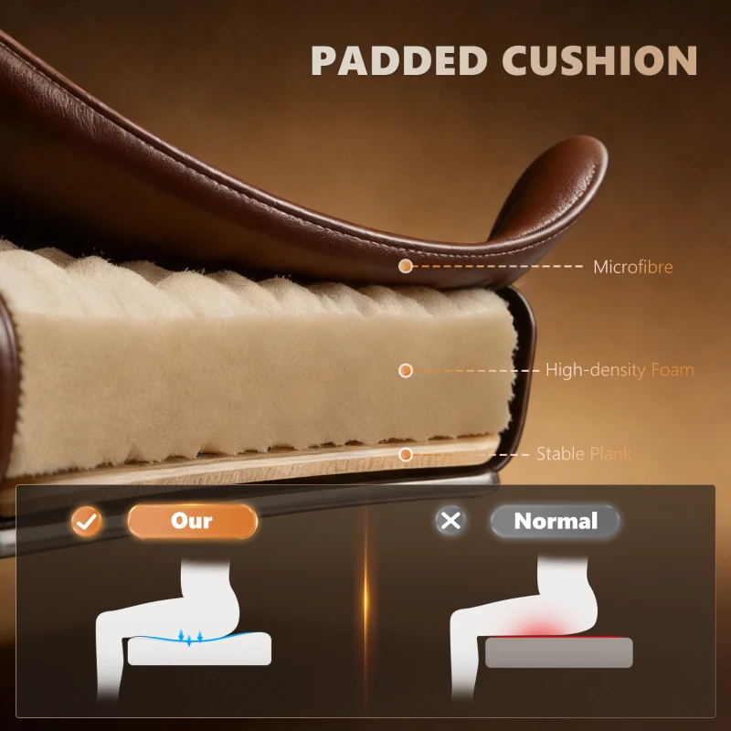 Vinsetto Office Chair with 6 Point Massage and Back Heat, Microfiber Desk Chair with Footrest Adjustable Height and Swivel Wheels, Back Reclining, Brown